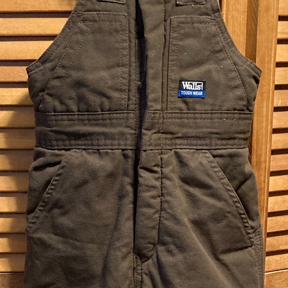 Walls Tough Wear Grow System Brown Canvas Bib Snow Pants - Picture 5 of 14